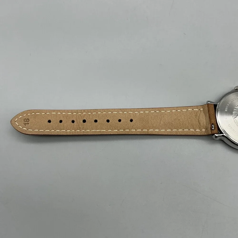 Anne Klein Womens Watch 37mm MOP Dial Brown Leather Crystals New Battery